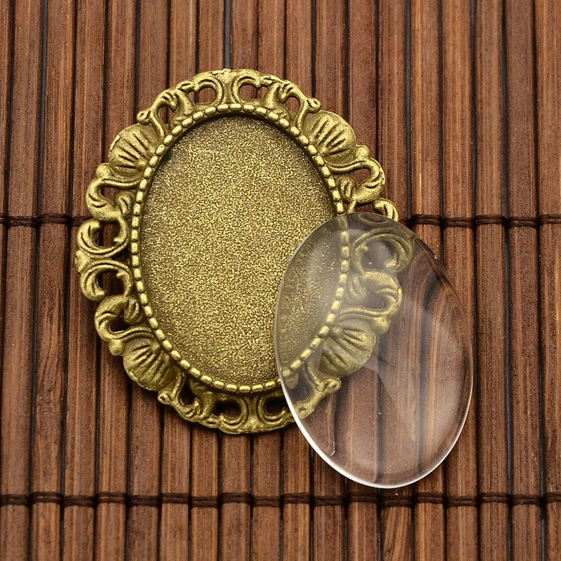Alloy Bronze Cabochon, Oval Shape Bronze  | Bellaire Wholesale