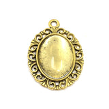 Alloy Antique Silver/Bronze Cabochon Pendant  | Bellaire Wholesale
