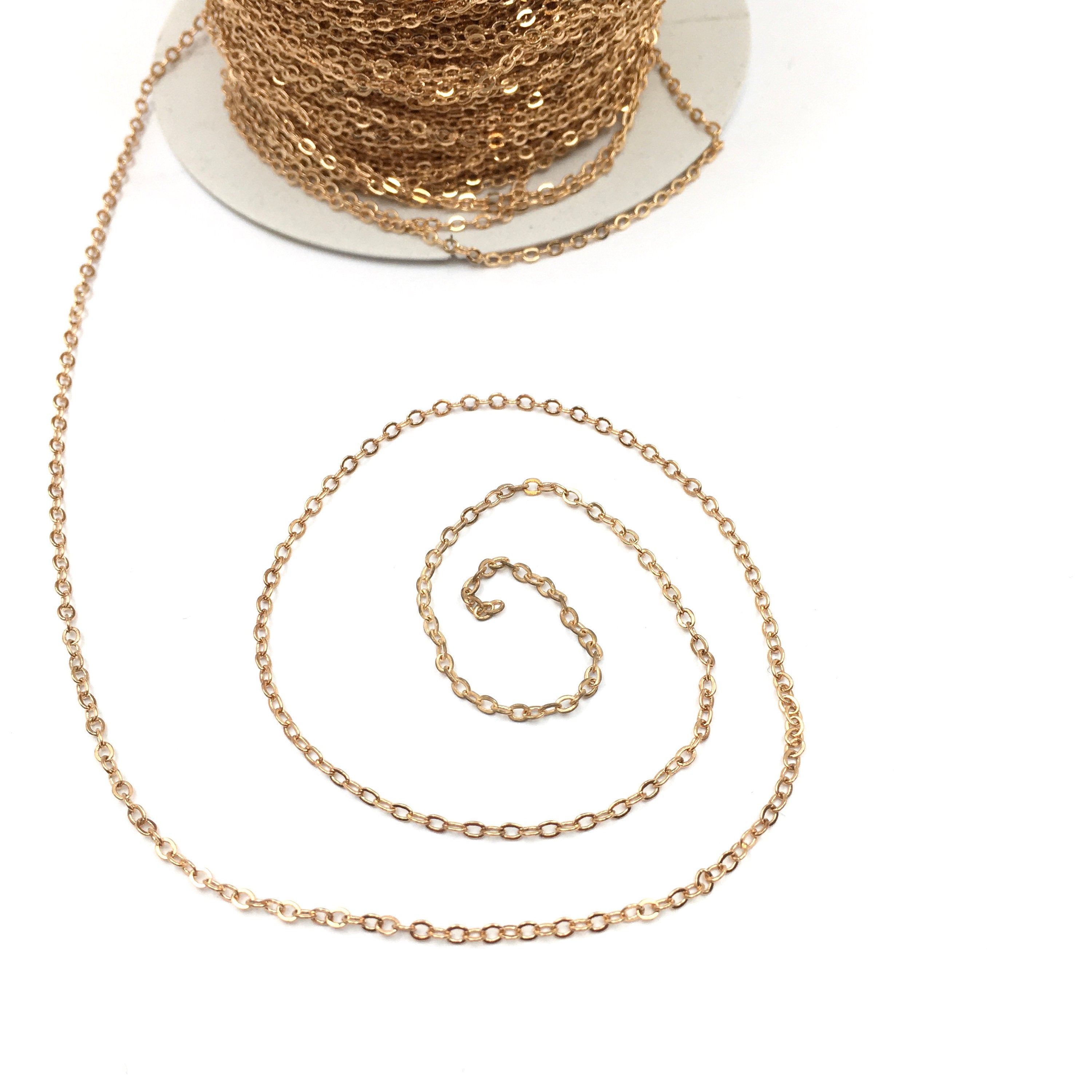0.5mm Dull Gold Chain, Alloy Jewelry Chain | Bellaire Wholesale