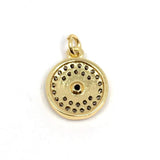 Round Gold Brass Evil Eye Charm | Bellaire Wholesale