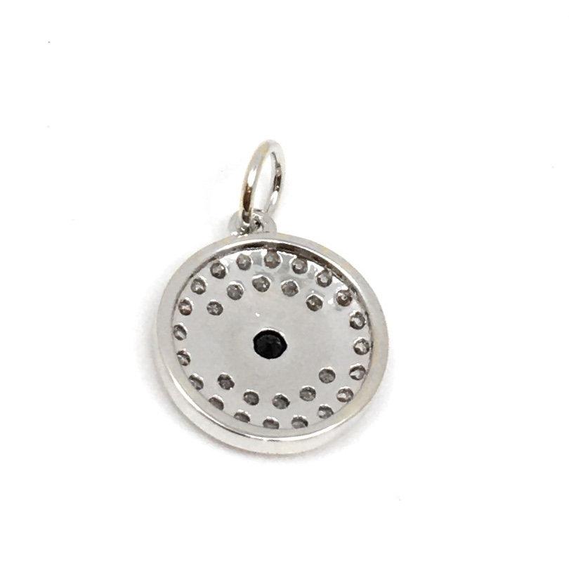 Round Rhodium Brass Evil Eye Charm | Bellaire Wholesale
