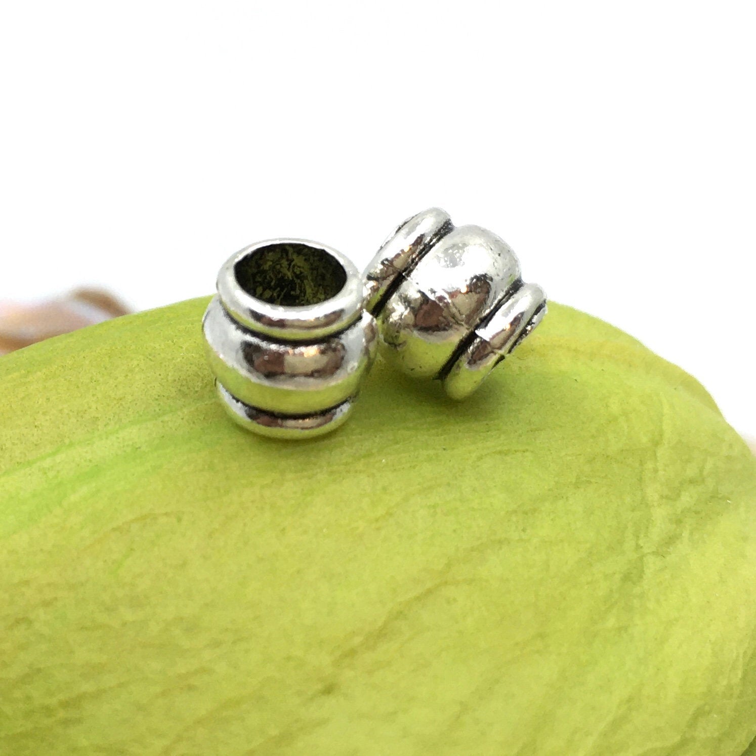 30Pcs Alloy Silver Round Spacer Beads | Bellaire Wholesale