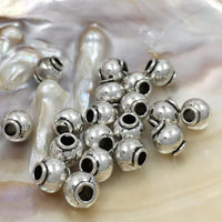 Alloy Silver Round Spacer Beads, small hole Bead | Bellaire Wholesale