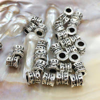 30Pc Alloy Silver Damru shaped Spacer Beads | Bellaire Wholesale