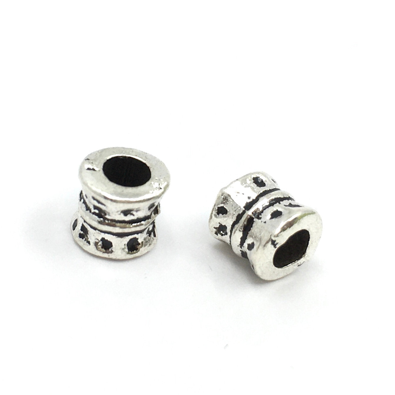 30Pc Alloy Silver Damru shaped Spacer Beads | Bellaire Wholesale
