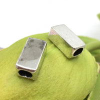 12Pcs Alloy Silver Square Cube Cuboid Spacer Beads| Bellaire Wholesale