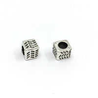 40Pcs Alloy Silver Square Cube Tibetan Spacer | Bellaire Wholesale