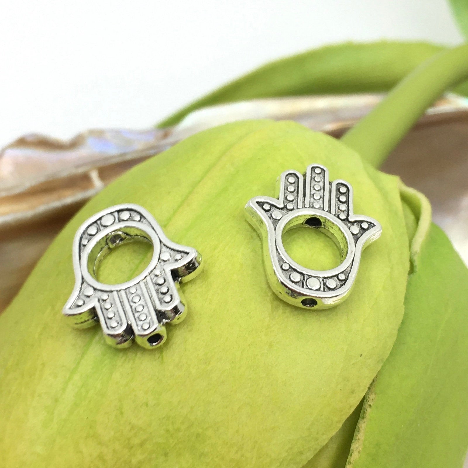 Hamsa Hand Beads, Religious beads, Big Hole Hamsa | Bellaire Wholesale