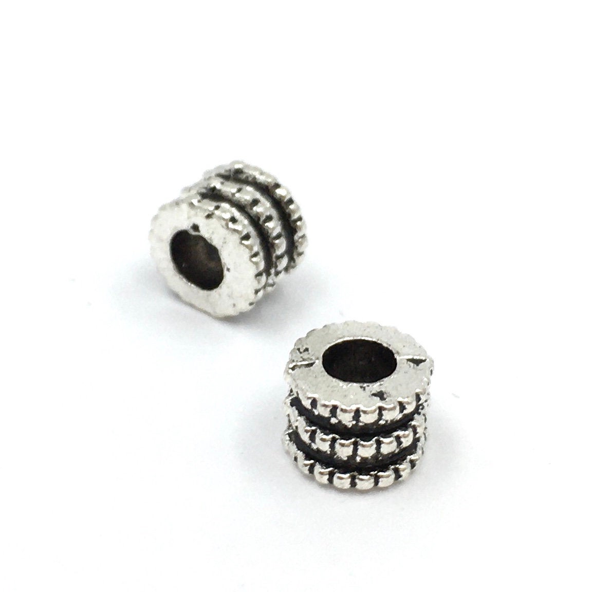 30Pc Alloy Silver Rondelle Round Antique Spacer | Bellaire Wholesale