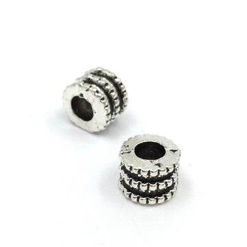 30Pc Alloy Silver Rondelle Round Antique Spacer | Bellaire Wholesale