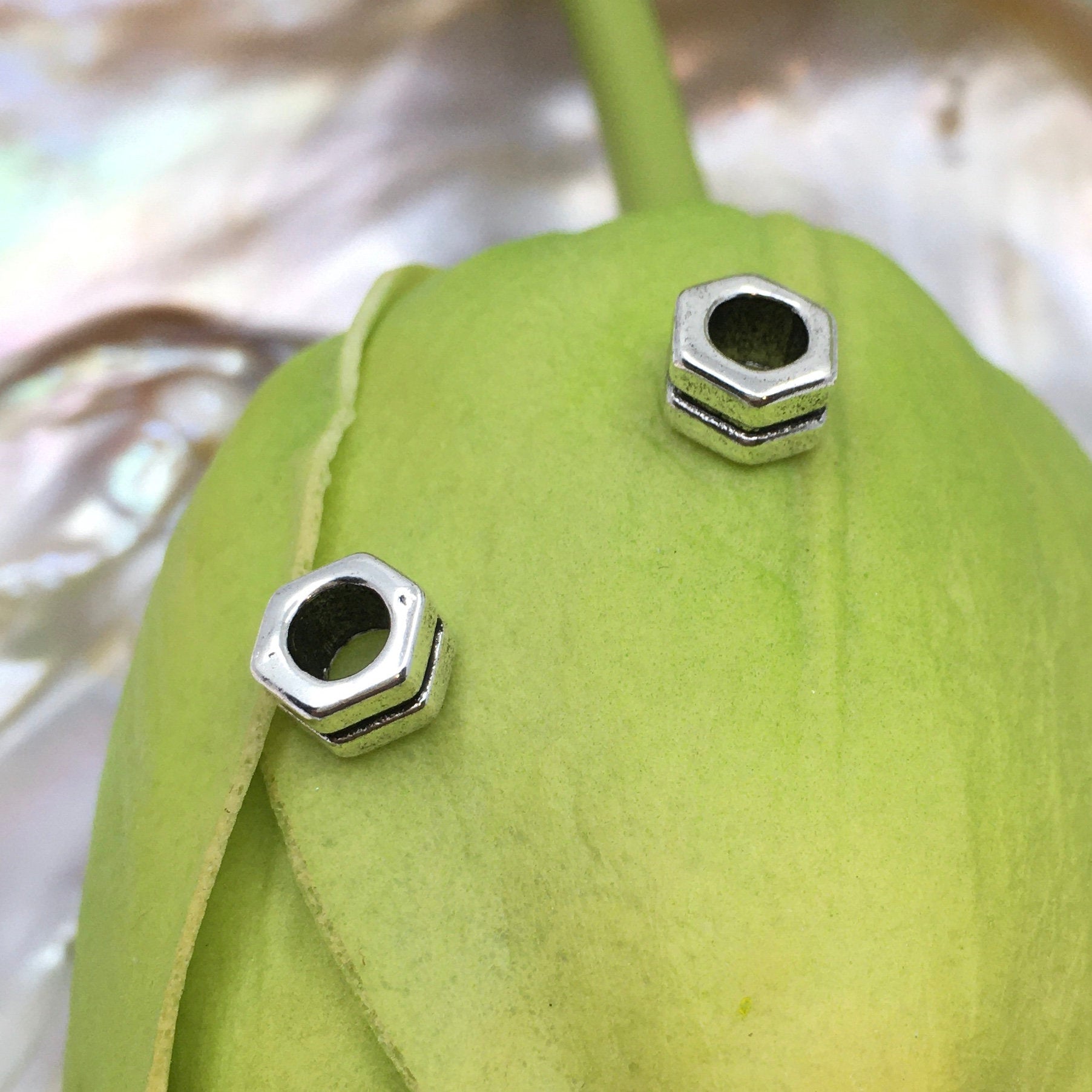 20Pcs Alloy Silver Nut Bolt Spacer Beads | Bellaire Wholesale