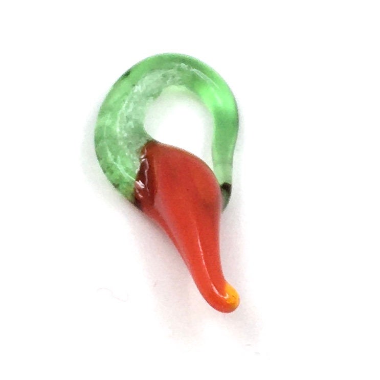40 PCs Cornicello Red Glass green loop Charm | Bellaire Wholesale 