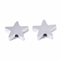 Alloy Star Bead, Rhodium Color Star Bead  | Bellaire Wholesale