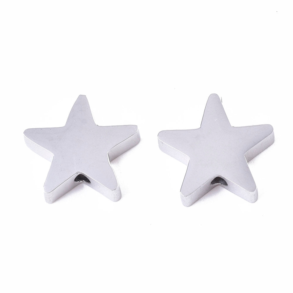 Alloy Star Bead, Rhodium Color Star Bead  | Bellaire Wholesale