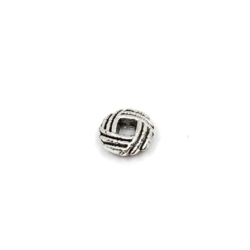 40Pcs Alloy Rhodium Flat Round Beads | Bellaire Wholesale