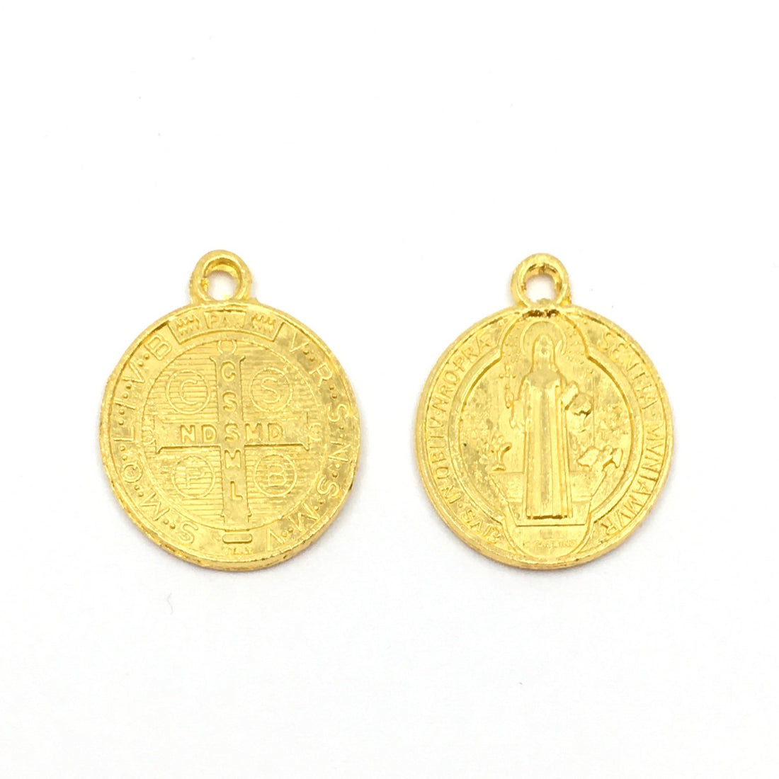 Alloy Religious Beads Gold, St Benedict | Bellaire Wholesale