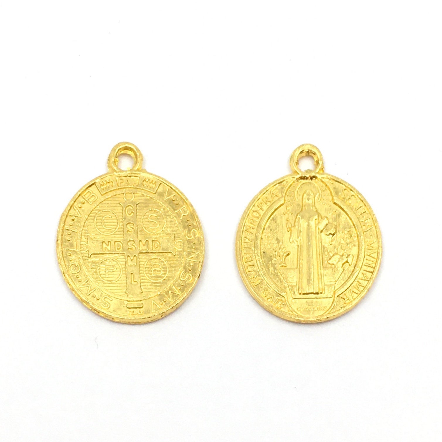 Alloy Religious Beads Gold, St Benedict | Bellaire Wholesale