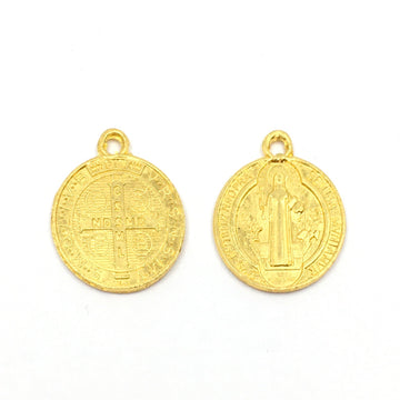 Alloy Religious Beads Gold, St Benedict | Bellaire Wholesale
