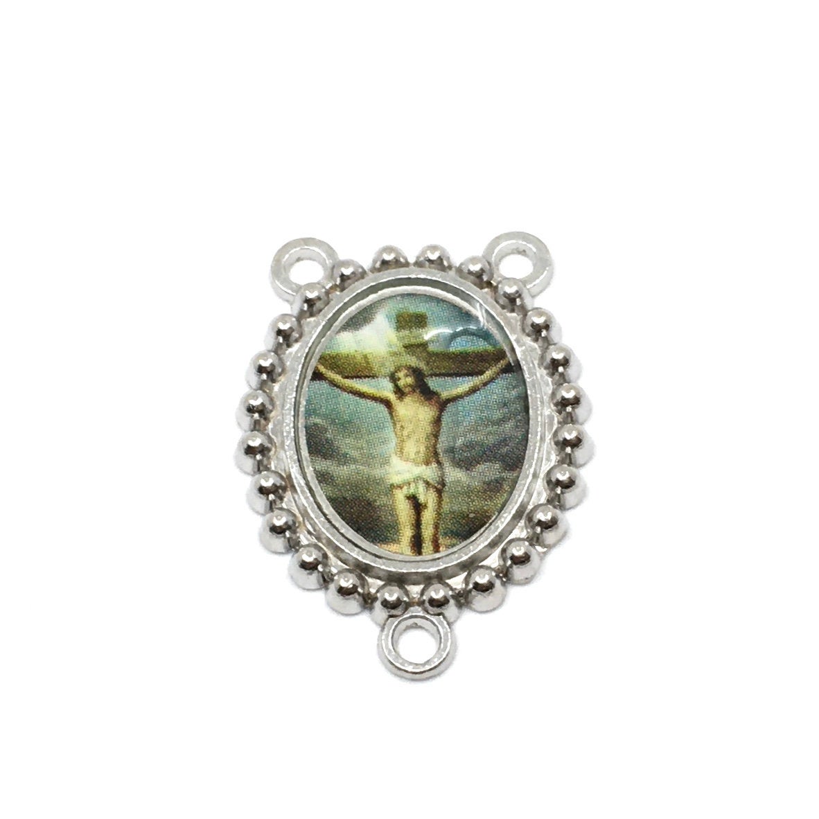 Religious Rhodium Assorted Rosary Center Pieces | Bellaire Wholesale