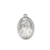 Mother Mary with Saint  2 sided Rhodium Charm | Bellaire Wholesale