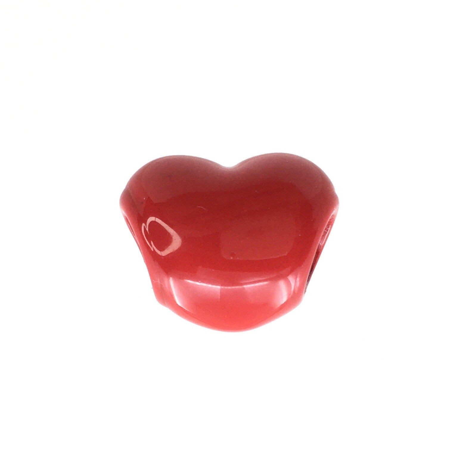 Stainless Steel Heart Bead with Red & Pink Enamel | Bellaire Wholesale