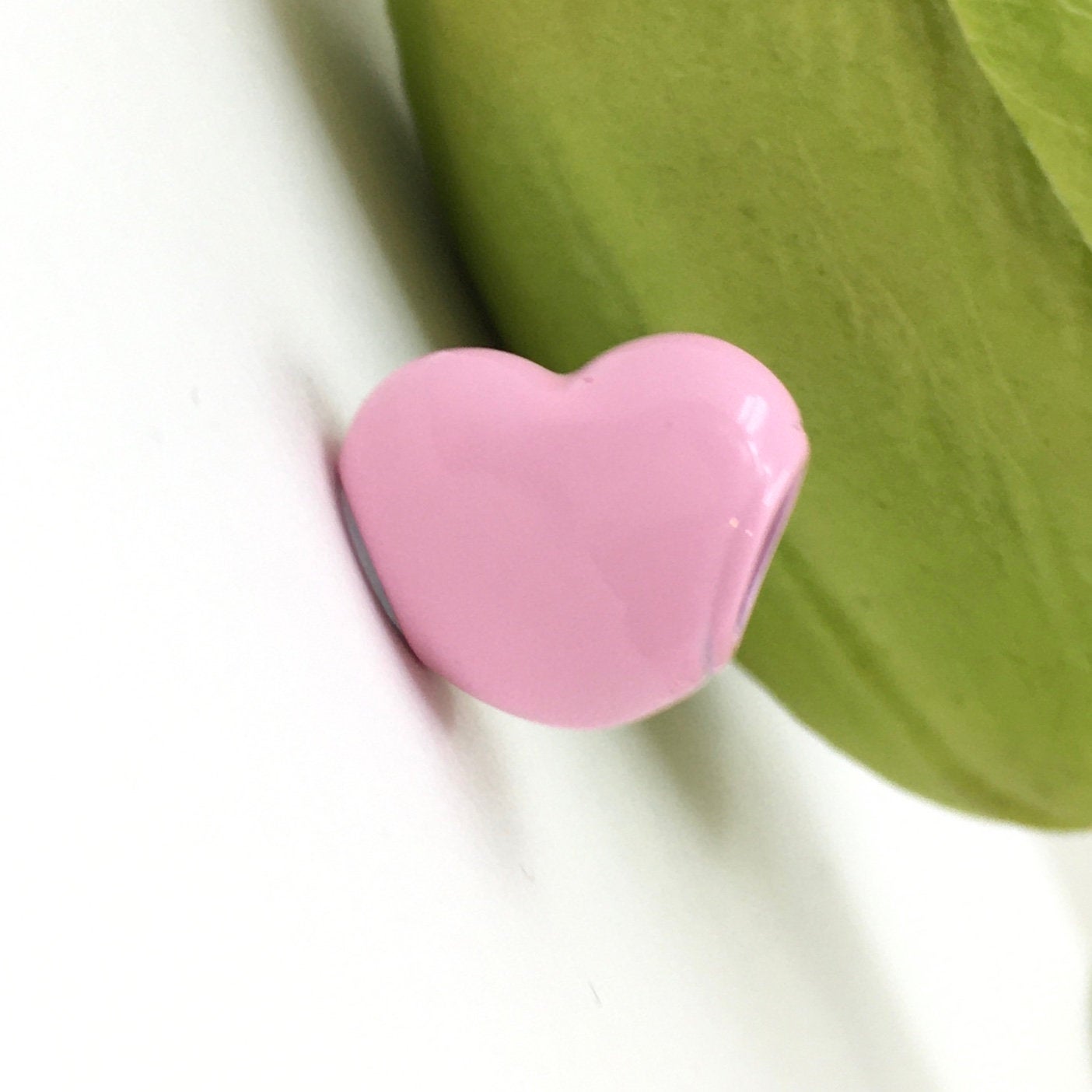 Stainless Steel Heart Bead with Red & Pink Enamel | Bellaire Wholesale