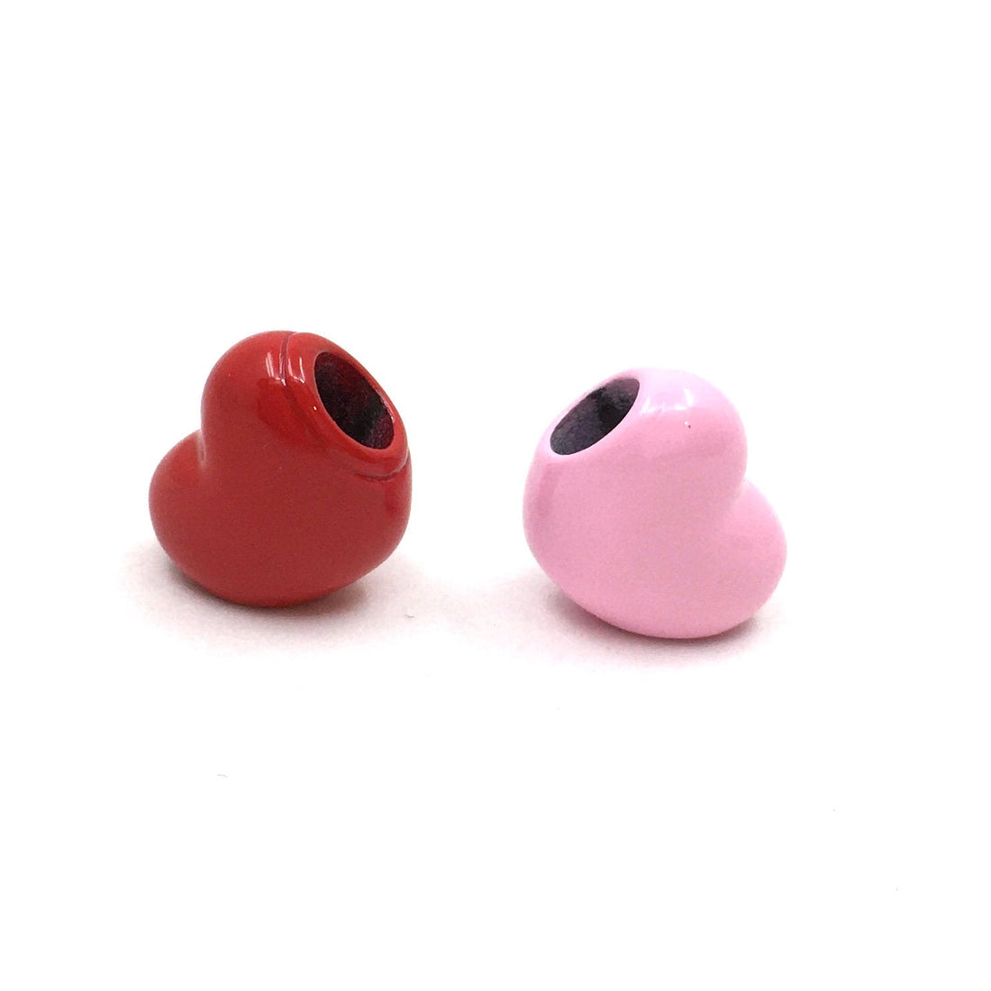 Stainless Steel Heart Bead with Red & Pink Enamel | Bellaire Wholesale