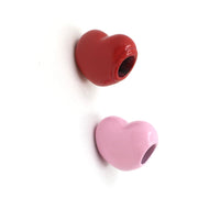 Stainless Steel Heart Bead with Red & Pink Enamel | Bellaire Wholesale
