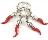 Italian Red Horn Key Chain, Cornetto, Good Luck Key chain 