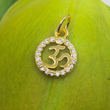 Gold OM Pendant, Om 18K Gold Round Charm | Bellaire Wholesale