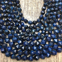 Dark Blue Tiger-eye dyed Diamond Cut Faceted beads | Bellaire Wholesale
