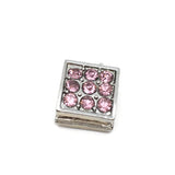Alloy Blue and Pink Rhinestone Square Cube Beads | Bellaire Wholesale