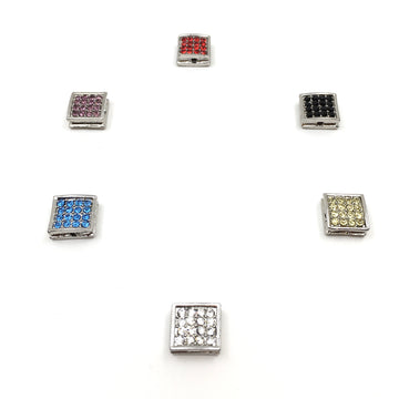Alloy Rhinestone Square Cube Spacer Beads | Bellaire Wholesale