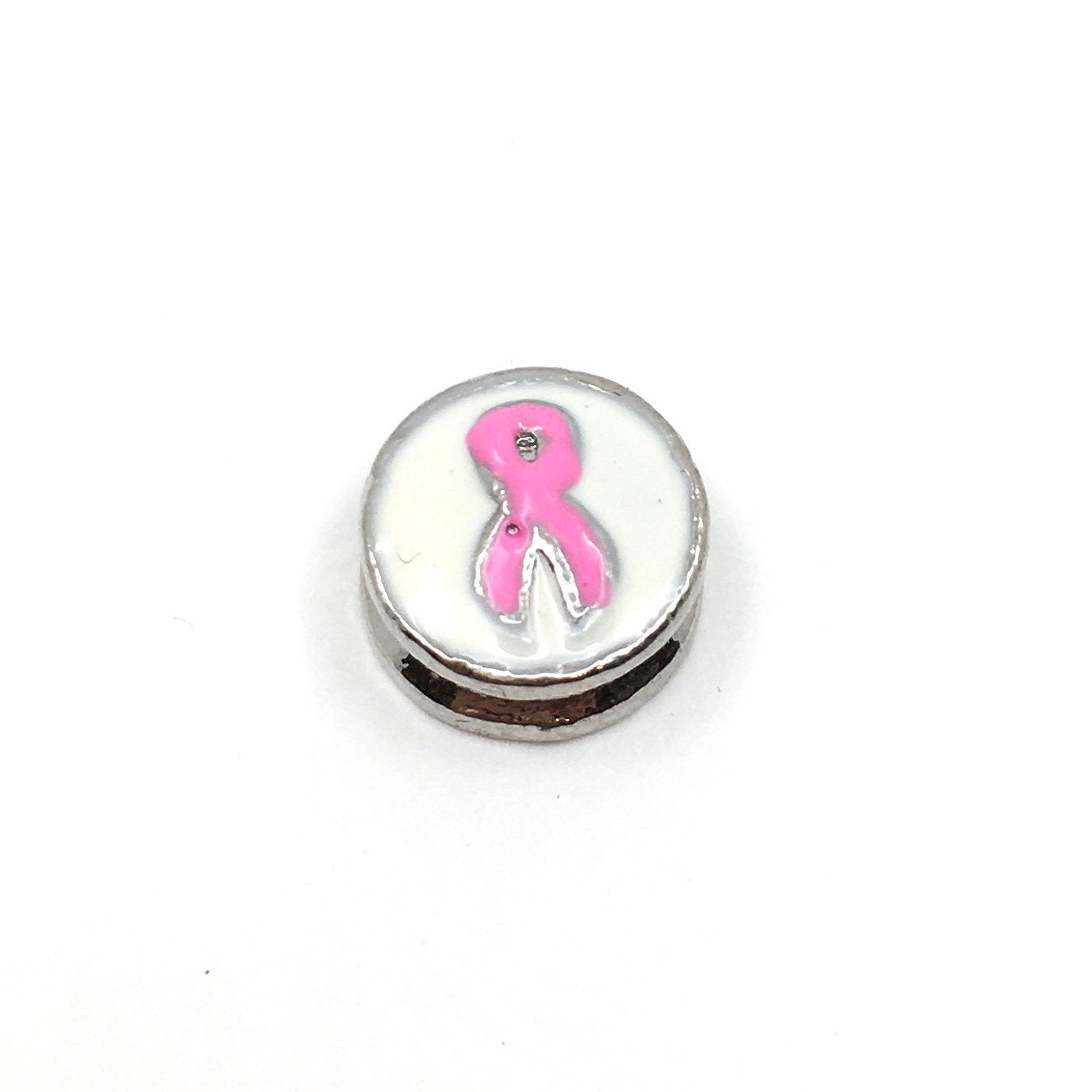 Alloy Breast Cancer Symbol Beads | Bellaire Wholesale