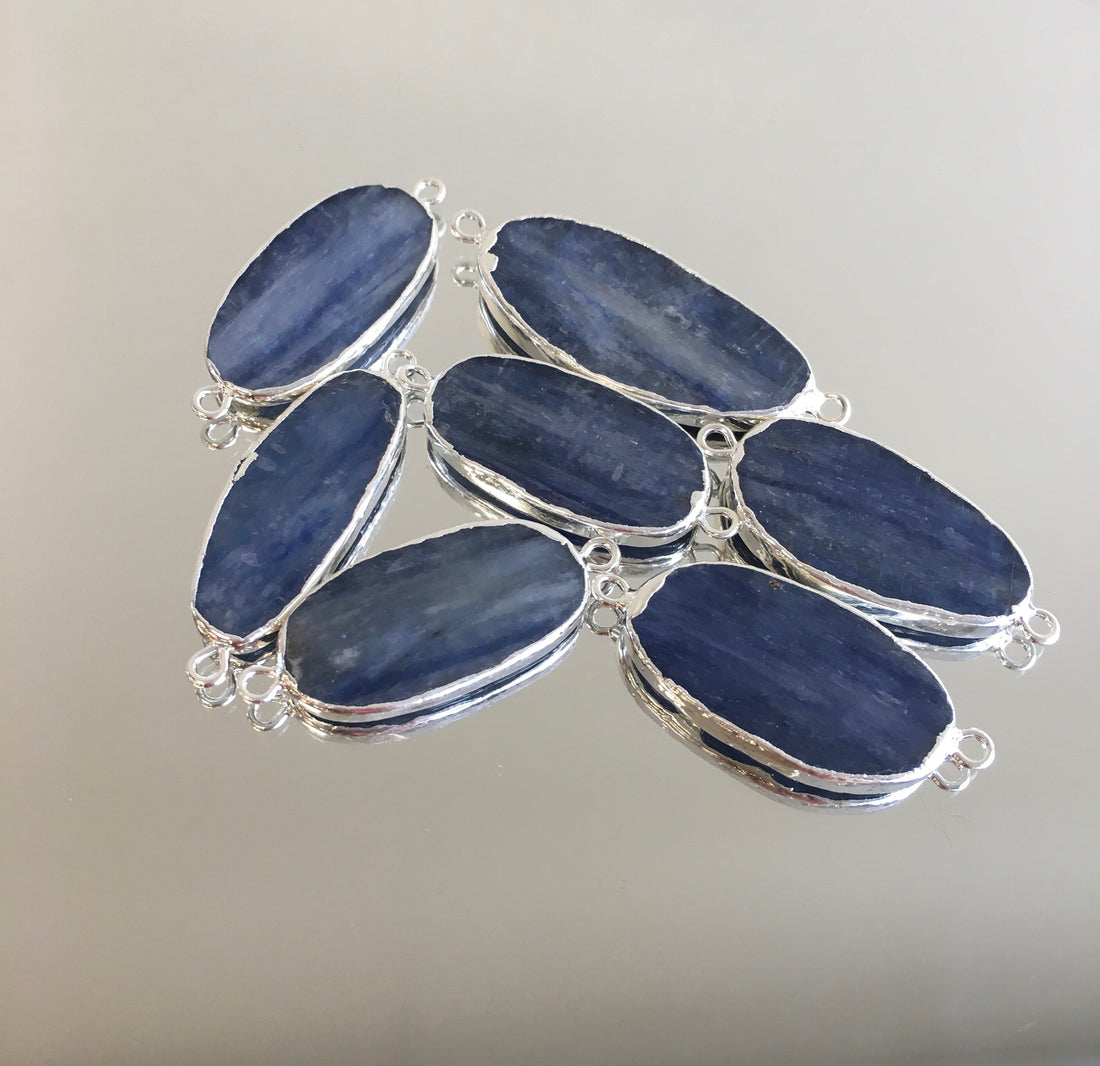 Blue Dyed Stone Oval Connectors | Bellaire Wholesale