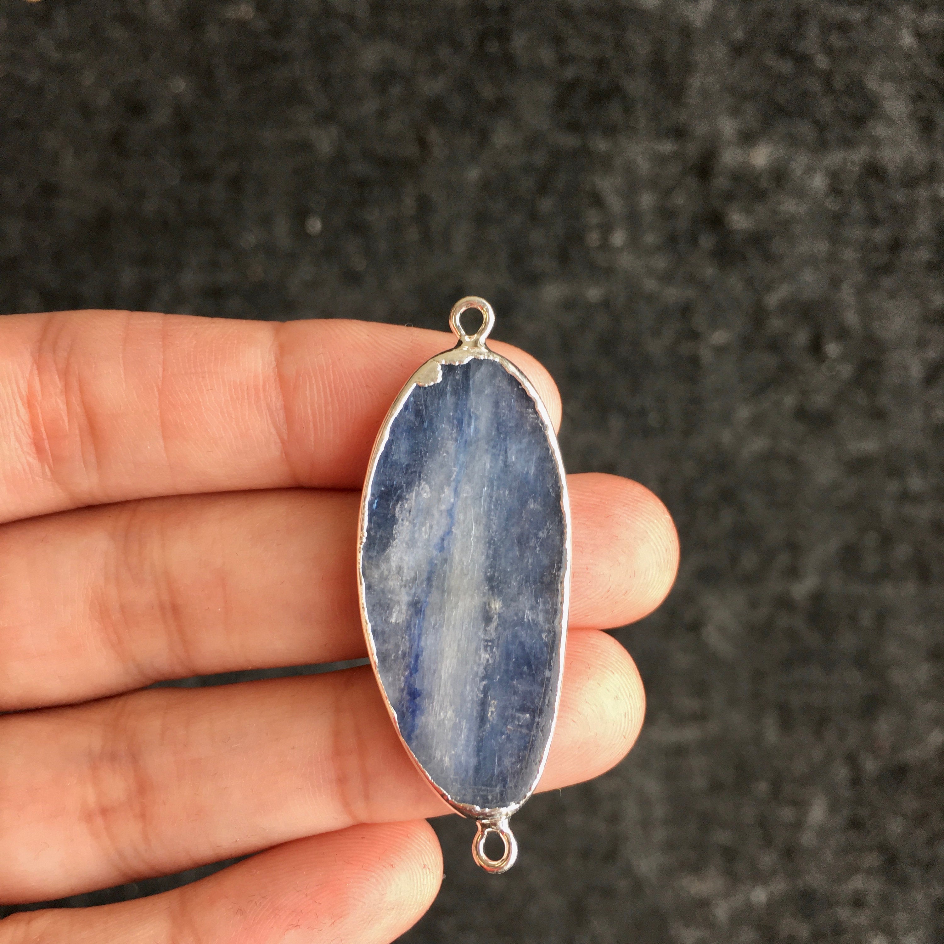 Blue Dyed Stone Oval Connectors | Bellaire Wholesale