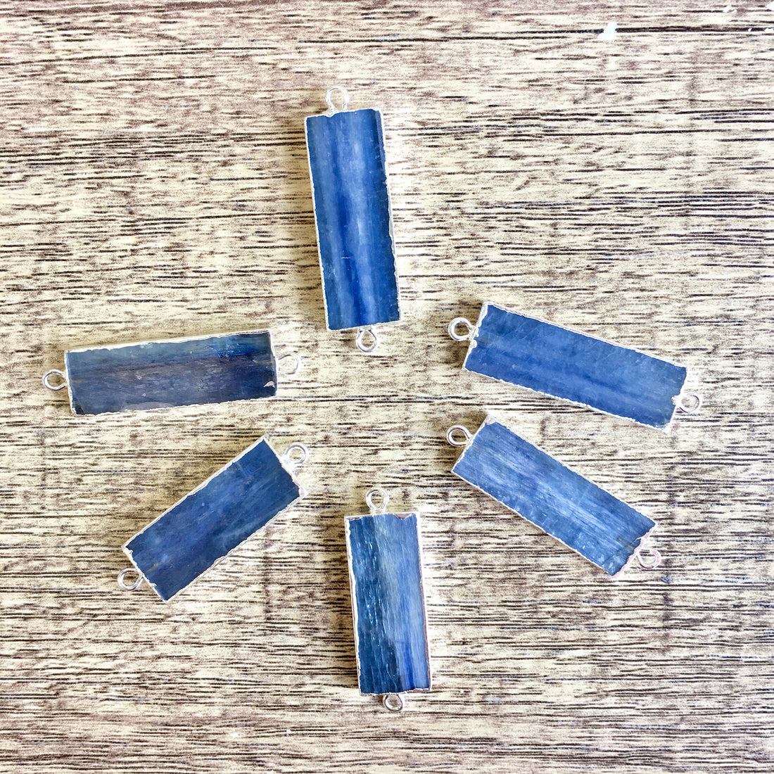Blue Dyed Stone Rectangular Connectors | Bellaire Wholesale