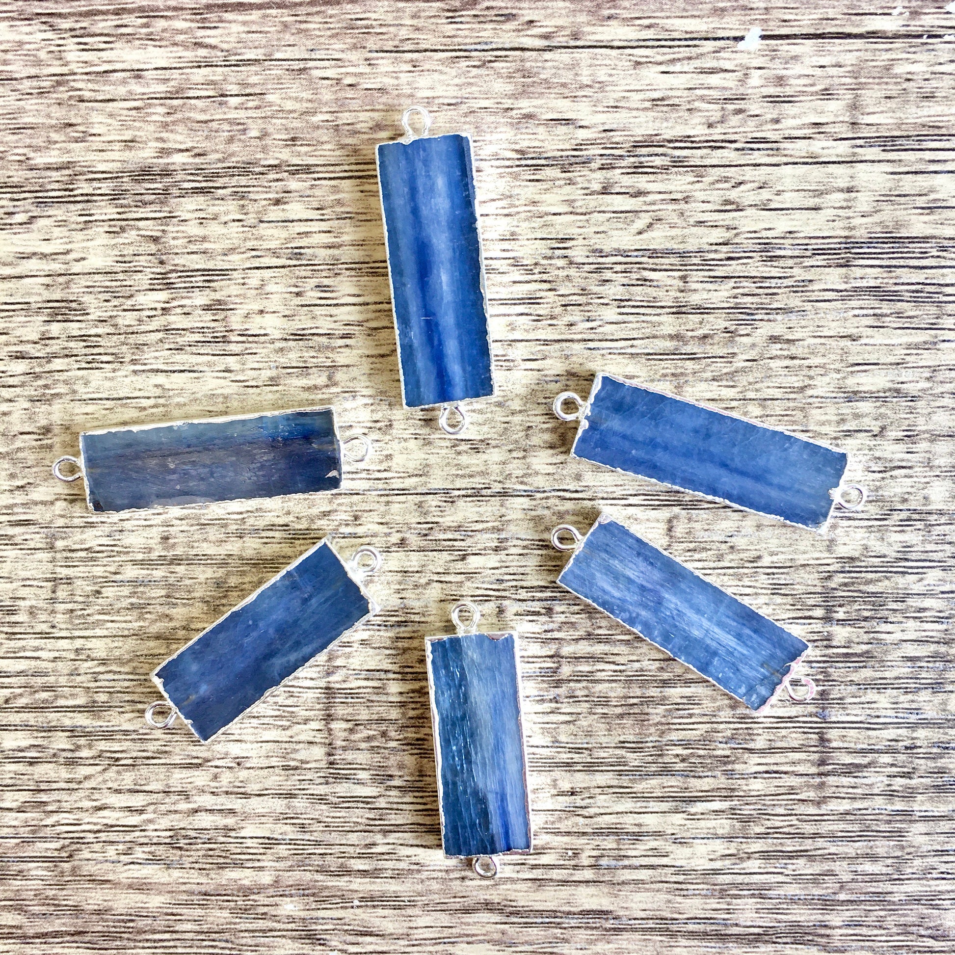 Blue Dyed Stone Rectangular Connectors | Bellaire Wholesale