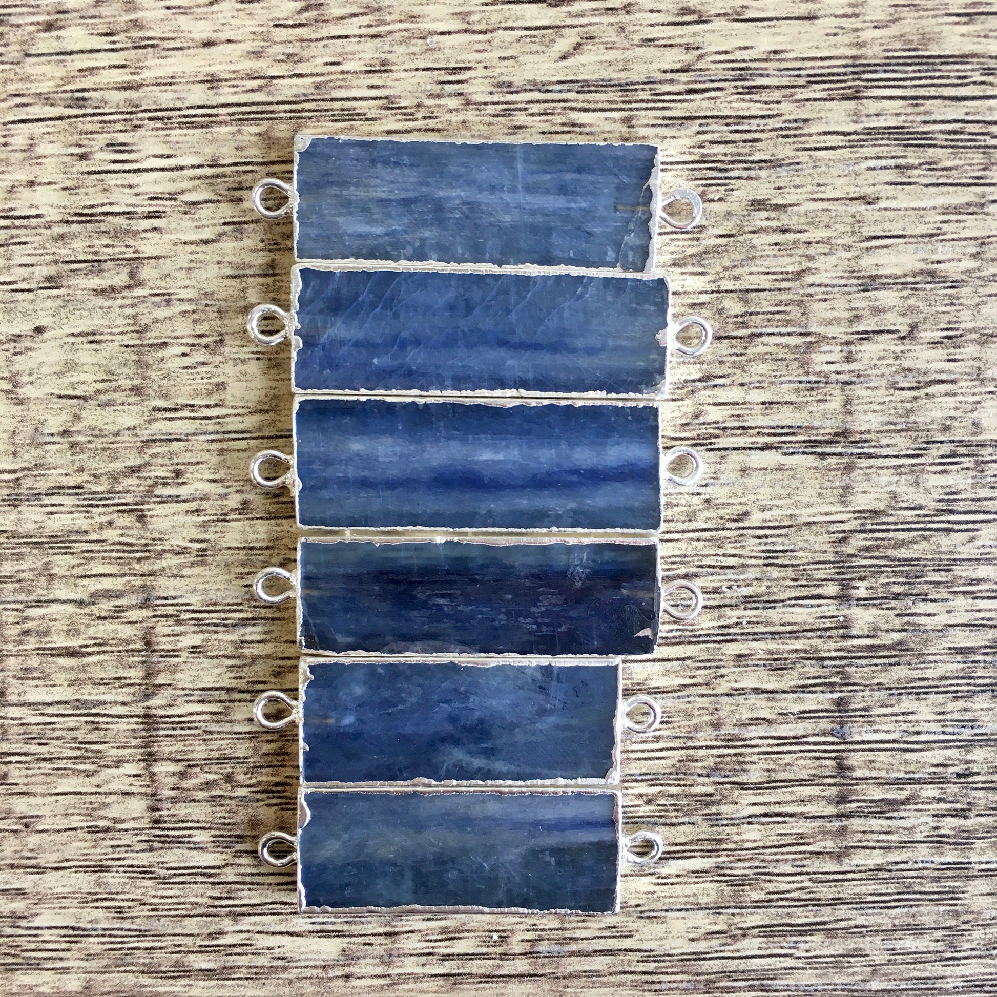 Blue Dyed Stone Rectangular Connectors | Bellaire Wholesale