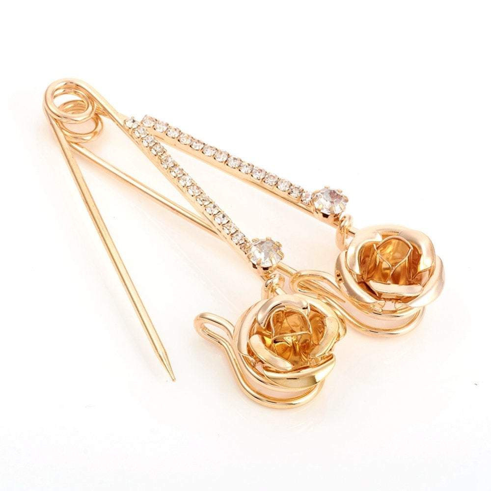 Gold Plated Rose Brooch | Bellaire Wholesale