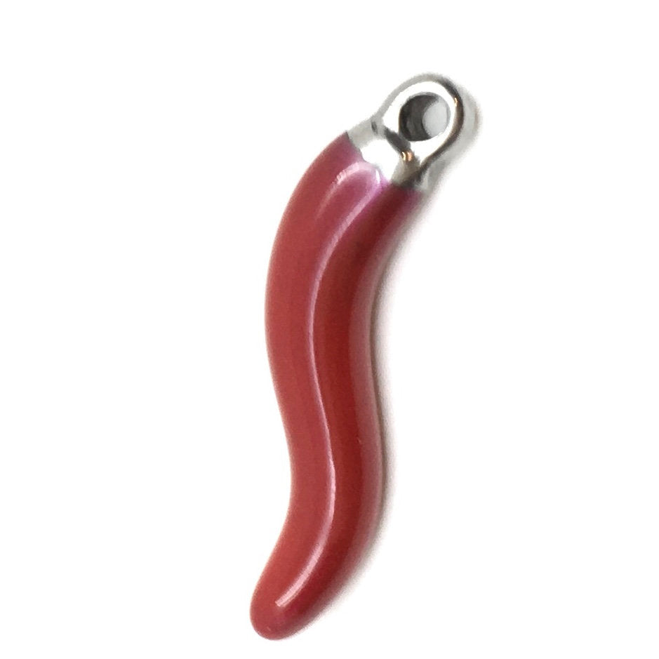 2 PCs Cornicello Red Stainless Steel Charm | Bellaire Wholesale