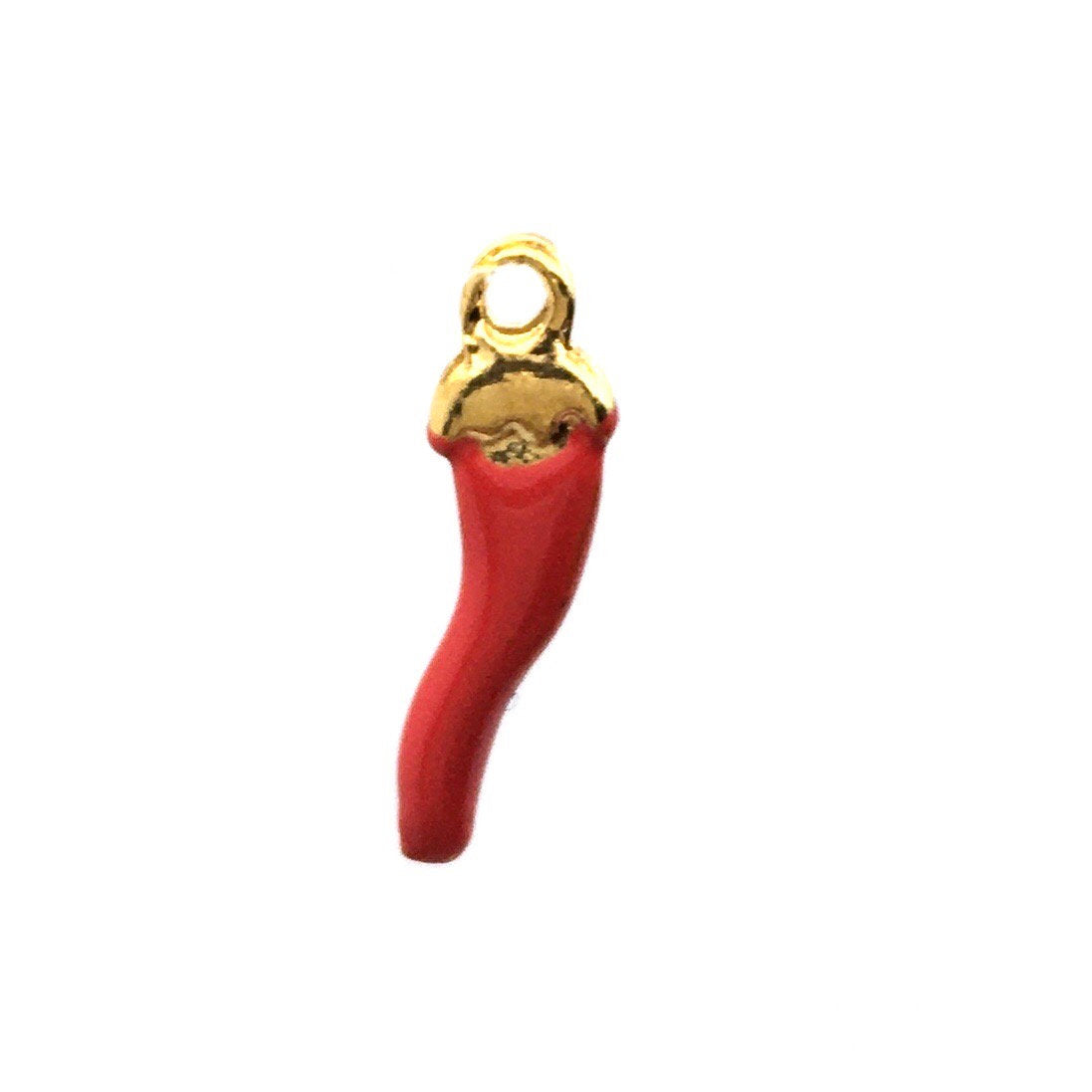 3 PCs Cornicello Red Brass Gold Plated Charm | Bellaire Wholesale