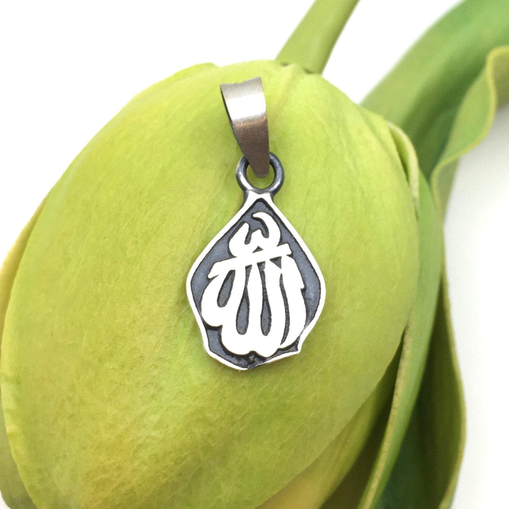 Allah 18k rhodium plated Sterling Silver Charm | Bellaire Wholesale 