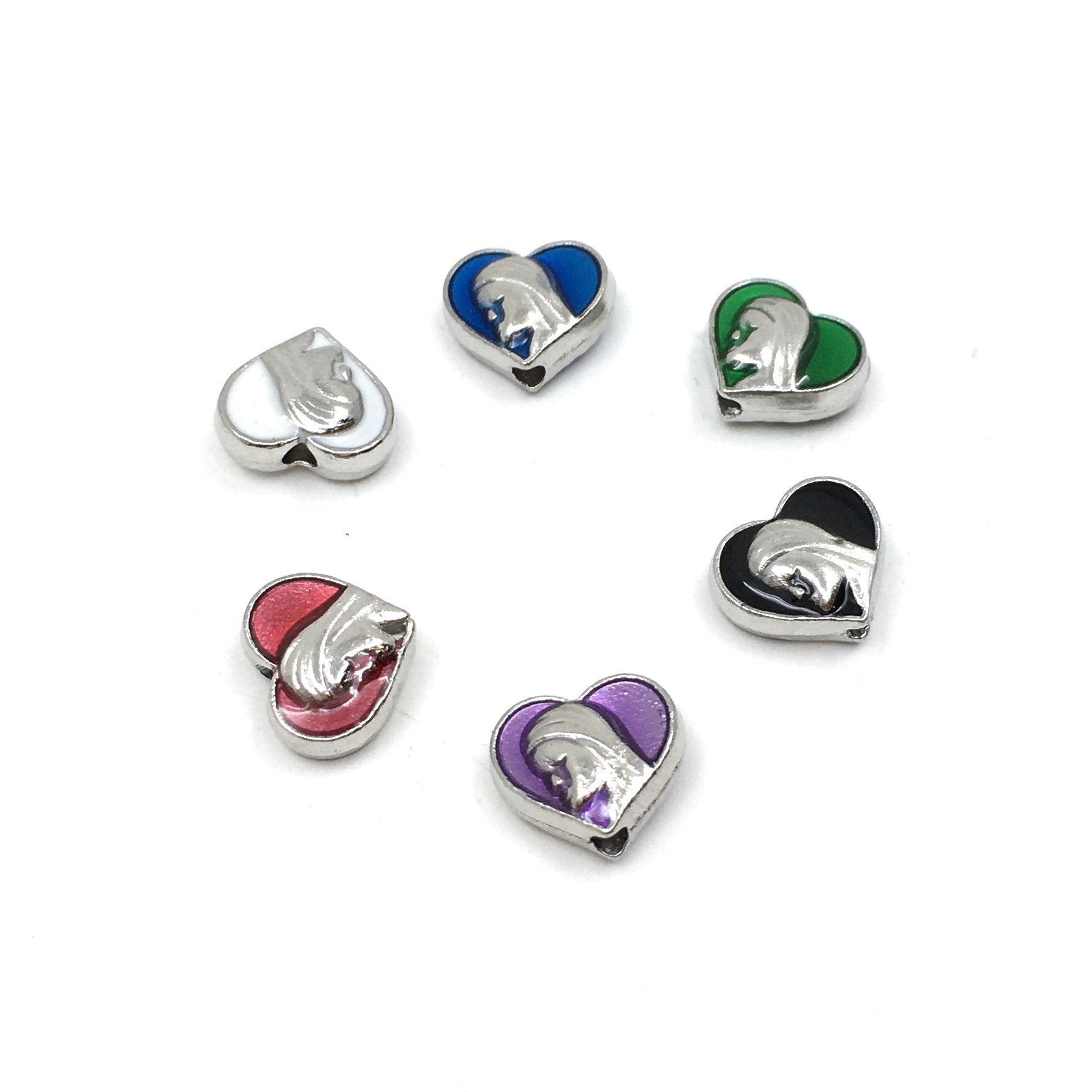 Heart Bead with Lady face engraved | Bellaire Wholesale