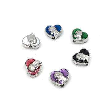 Heart Bead with Lady face engraved | Bellaire Wholesale