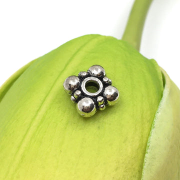 10mm Rhodium Daisy Roundels | Bellaire Wholesale
