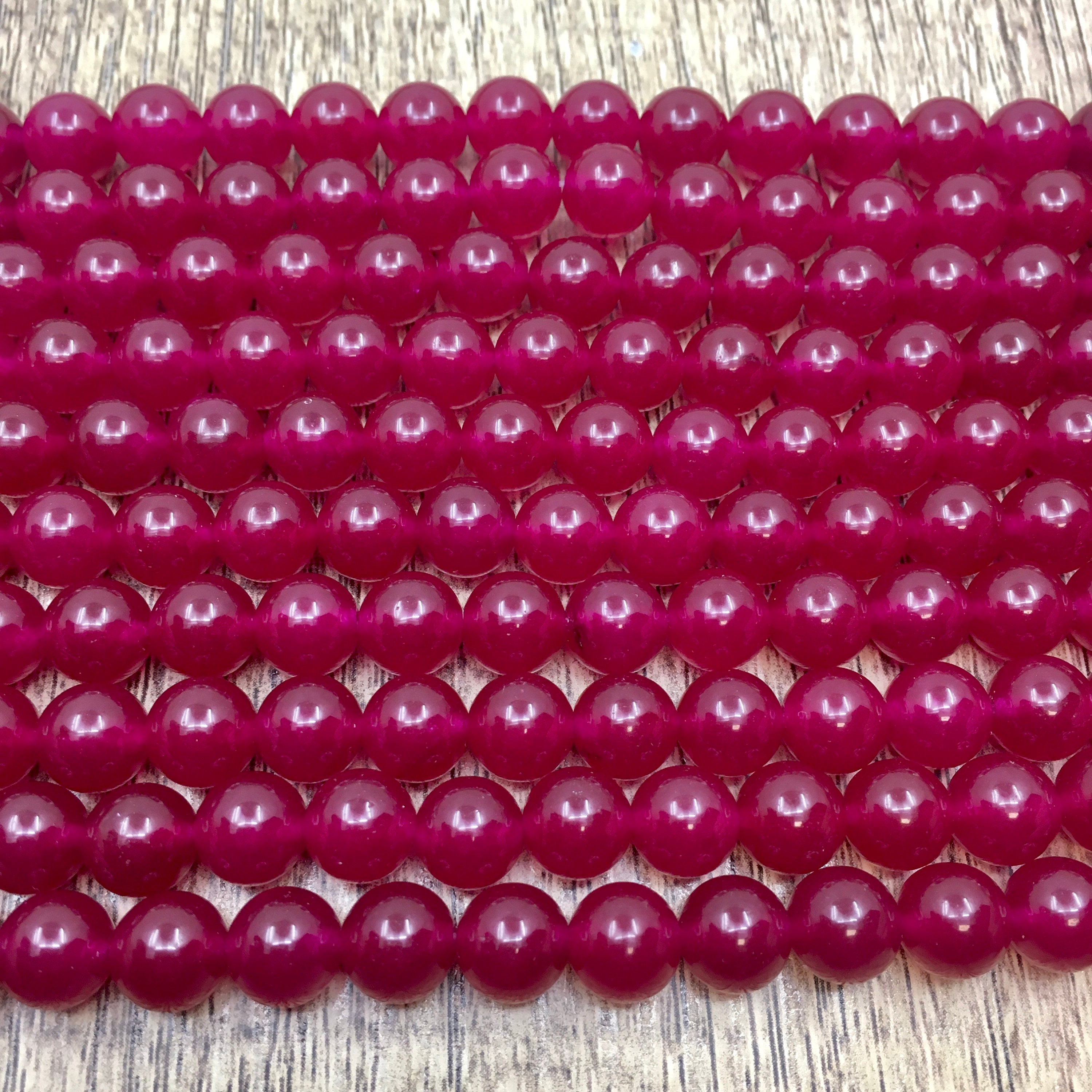 Dark Pink Jade Bead | Bellaire Wholesale