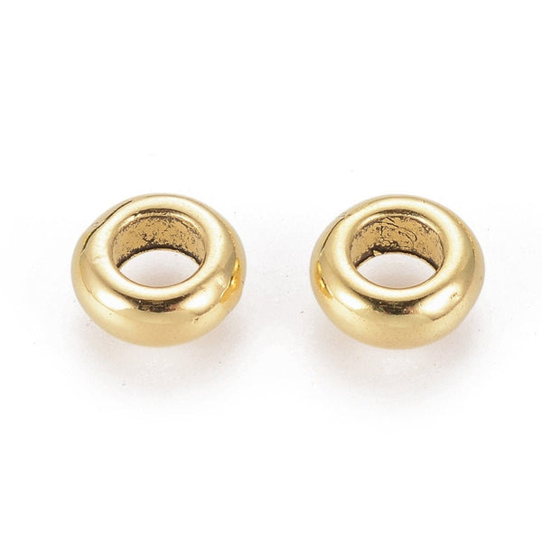 Alloy flat spacer beads, Gold, Silver, Bronze | Bellaire Wholesale