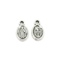 Alloy Religious Oval Beads, St Benedict | Bellaire Wholesale