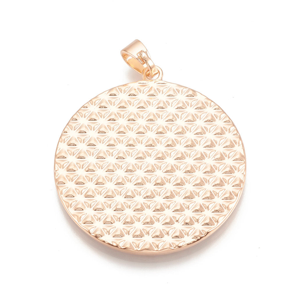 Round Rose Gold Rhinestone Photo frame Pendant | Bellaire Wholesale